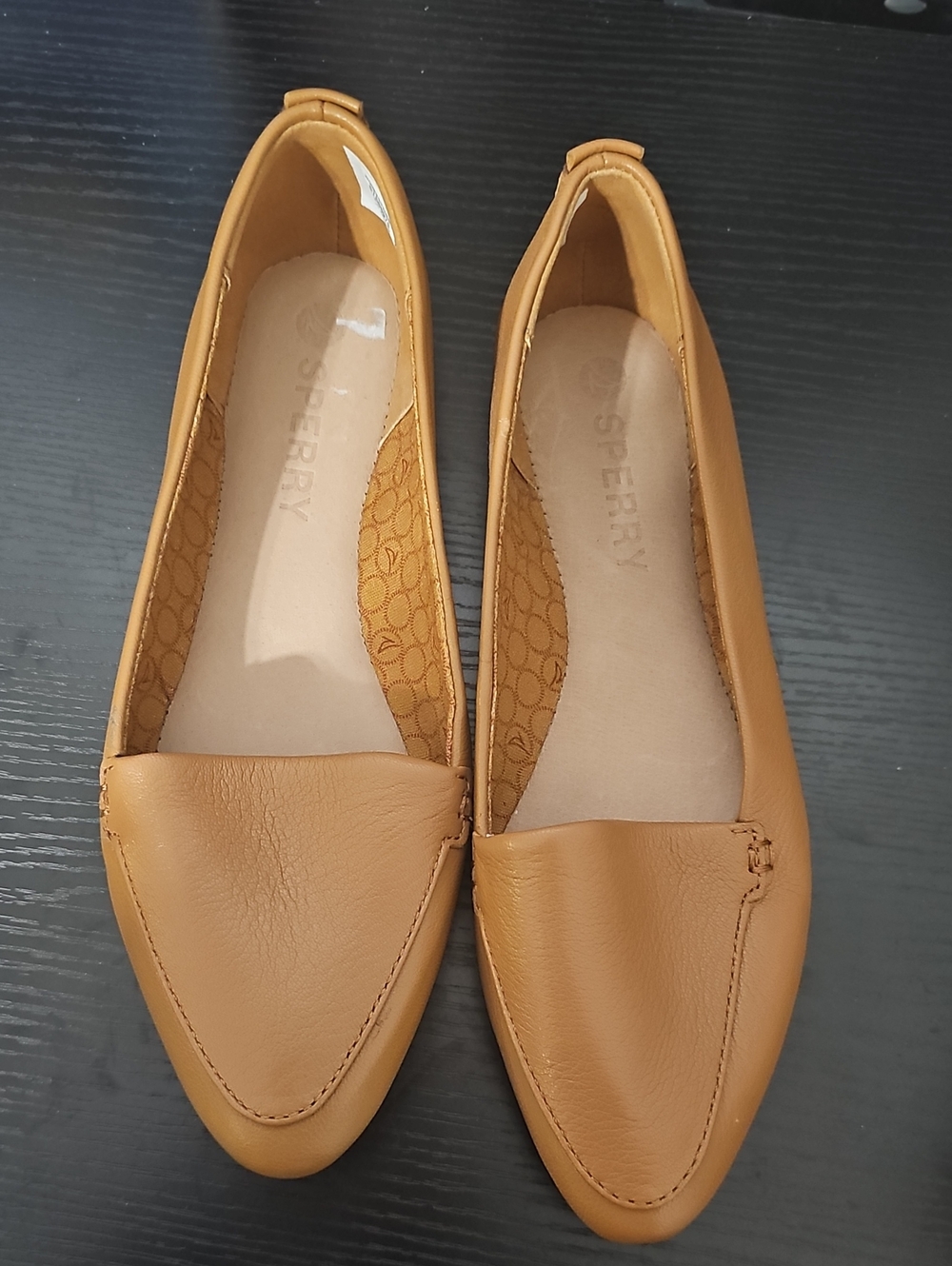 Sperry Women's Cognac Leather Slip-On Loafers